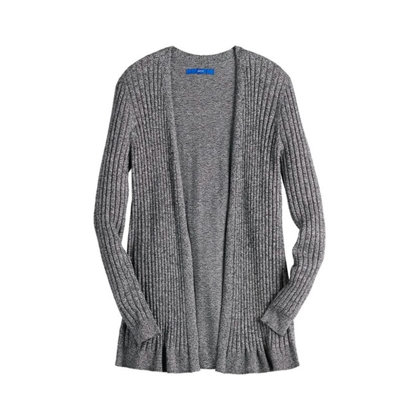 Apt. 9 Sweaters - Apt. 9 Essential Ribbed Grey Open Cardigan Size L 🆕